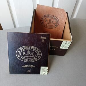 La Gloria Cubana Empty Wooden Cigar Box 5" handmade Dominican Republic slide lid